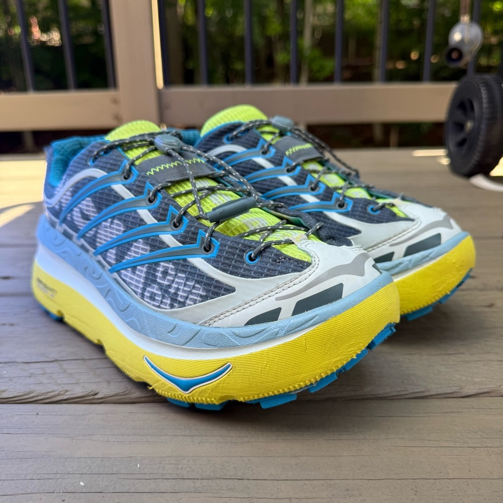 Hoka Mafate Origins trail running shoes in Goblin Blue and Diva Blue size 9 - Picture 4 of 14